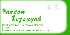 marton rezsnyak business card